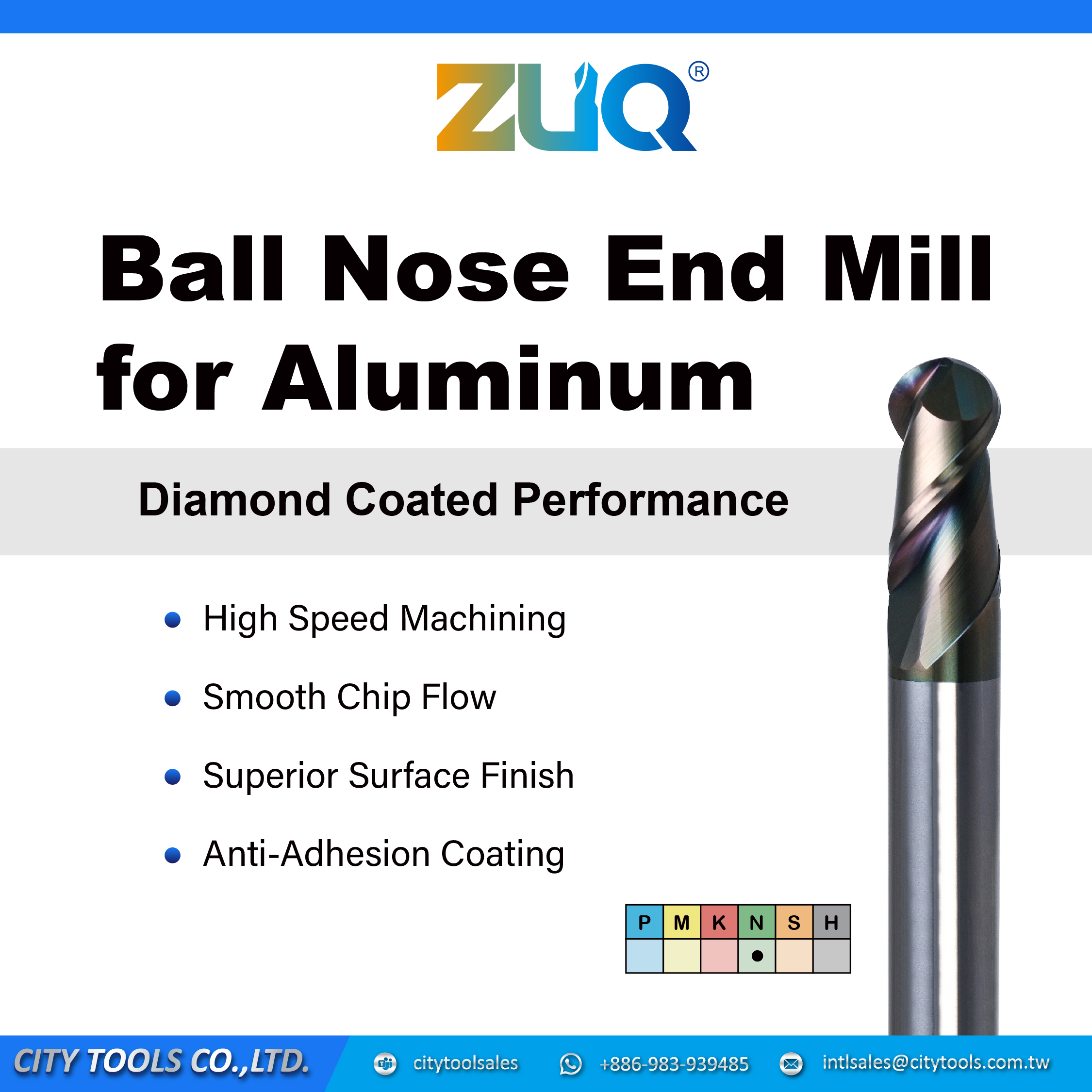 Ball Nose End Mill for Aluminum